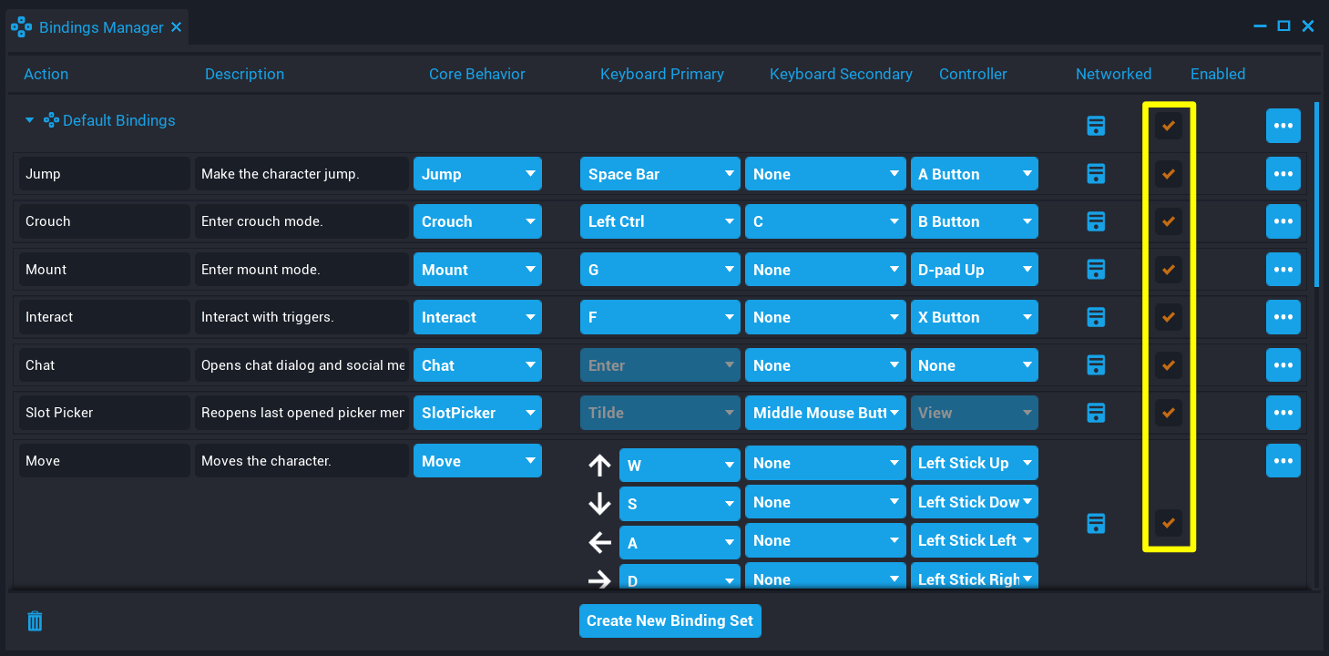 !Enable Disable Bindings