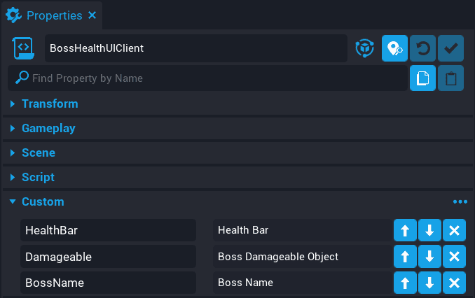 !BossName Custom Property