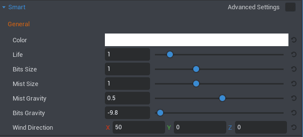 For the poof! Impact Settings