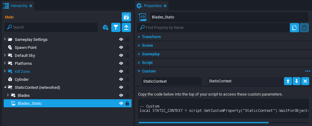 !Blades Static Script Properties