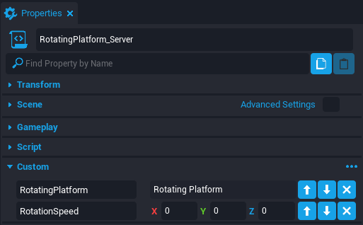 !Rotating Platform Properties