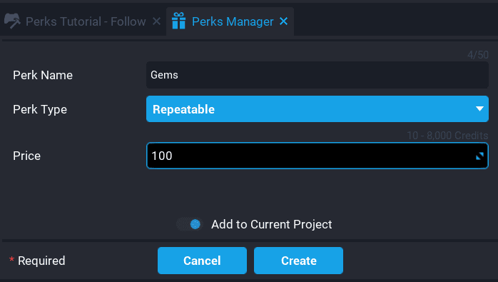 !Gems Perk